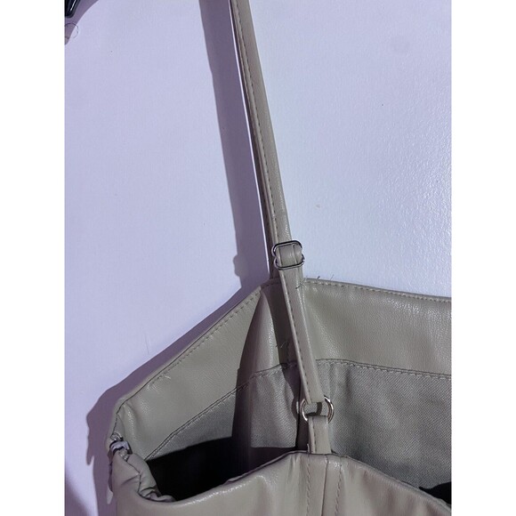 Zara Jumpsuit Small Beige Faux Leather Adjustable Straps Party Summer Tan - Picture 9 of 16